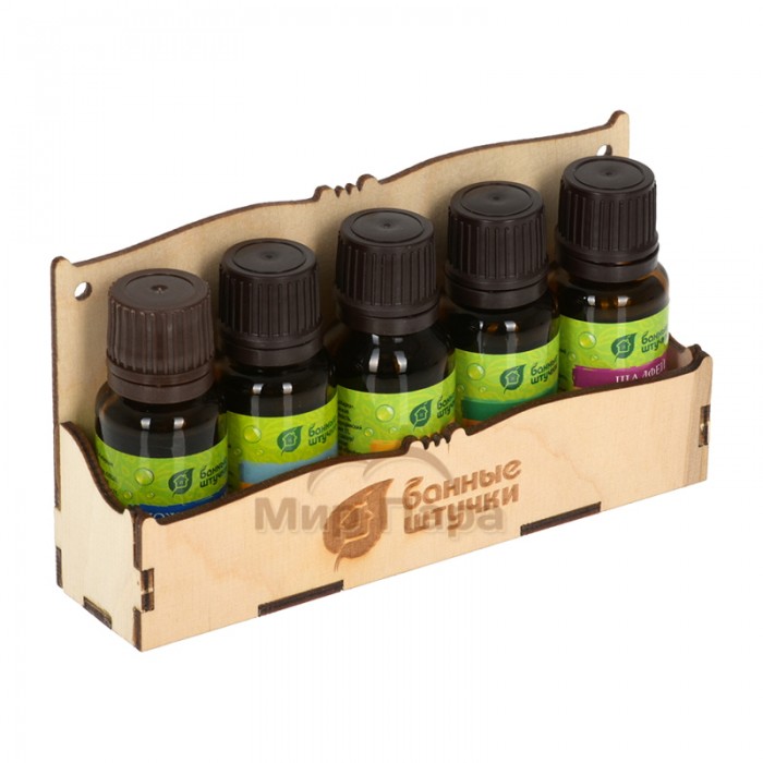 Набор эфирных масел Легкое дыхание (пихта, можжевельник, ель, шалфей, эвкалипт) 15 мл на полочке